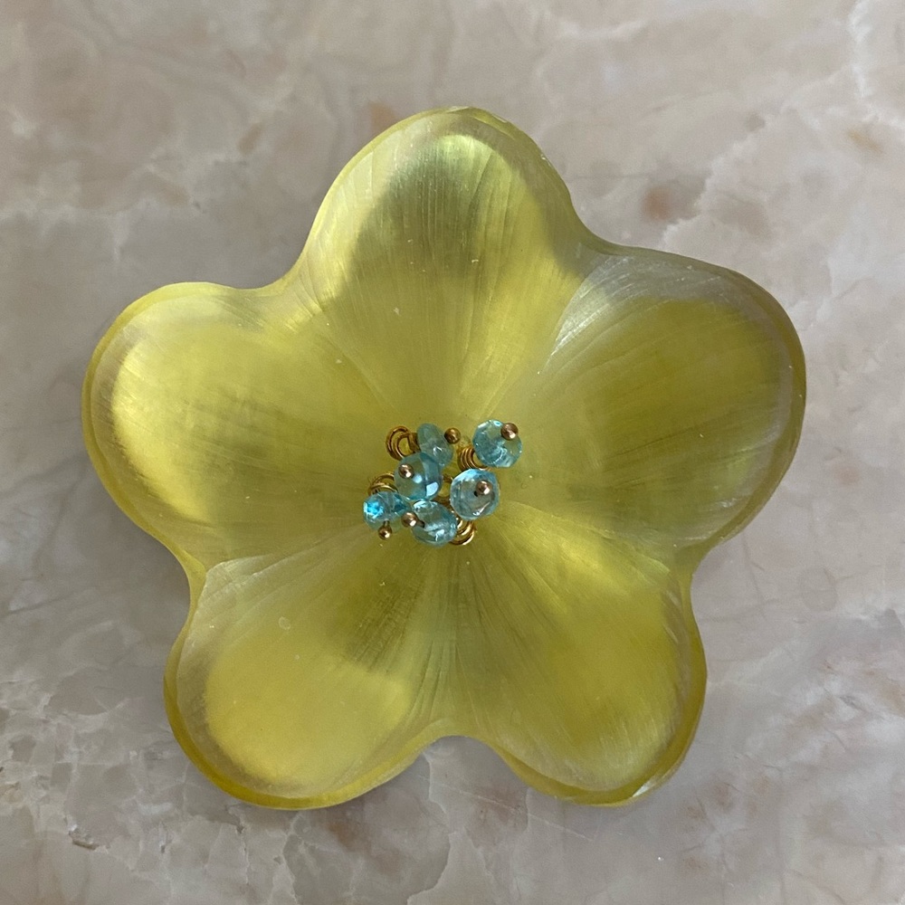 Alexis Bittar Yellow Flower Brooch